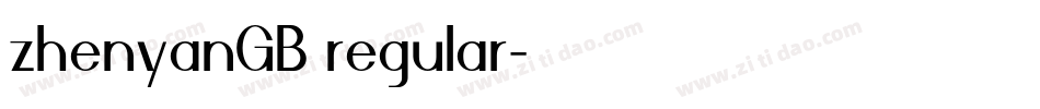 zhenyanGB regular字体转换